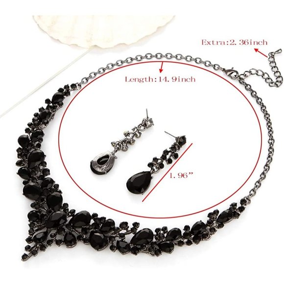 New Molie Bridal Austrian Crystal Necklace and Earrings Jewelry Set Gift… - Picture 9 of 10